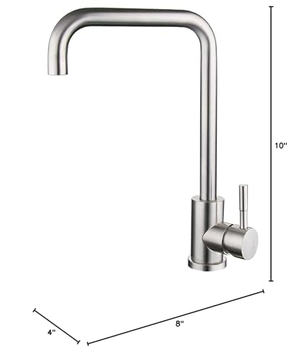 Faucet Bathroom Kitchen Brushed Nickel Stainless Steel Lead-Free,Bar Sink Faucet Tap Small Mini Kitchen Bath Faucet Farmhouse Vanity Sink Lavatory,External Welding (Size : Inner Welding)