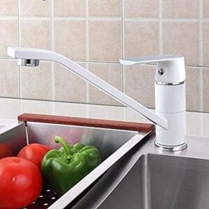 Kitchen Taps Brass Faucet Tap 1 Set White Fashion Style Multi-Color Bathroom Basin Faucet Cold and Hot Water Bath Sink Taps Mixer 360 Rotation