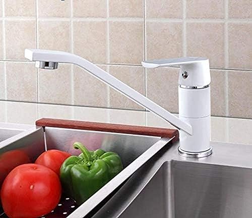 Kitchen Taps Brass Faucet Tap 1 Set White Fashion Style Multi-Color Bathroom Basin Faucet Cold and Hot Water Bath Sink Taps Mixer 360 Rotation