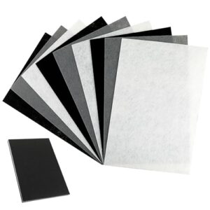 felt sheets for crafts 9pcs 11.8 * 7.9in wool stiff felt sheets soft fabric skin felt diy patchwork rug arts and crafts fabric pieces (black+white+gray)