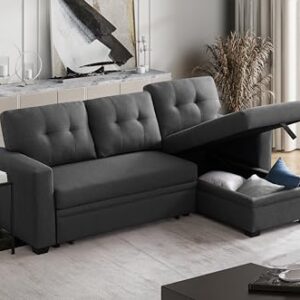 Devion Furniture Crystals Sleeper Sofa, Dark Gray