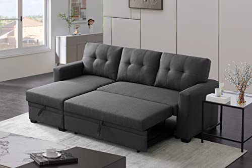 Devion Furniture Crystals Sleeper Sofa, Dark Gray