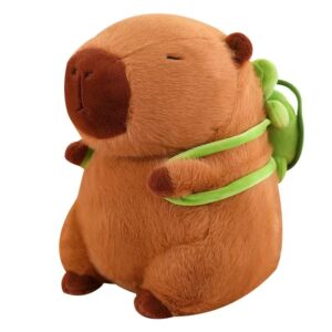 pupupanda capybara stuffed animals plushies,adorable capybara plush toy with removable turtle backpack,soft squishy pillow doll toy,unique birthday gifts for kids adult