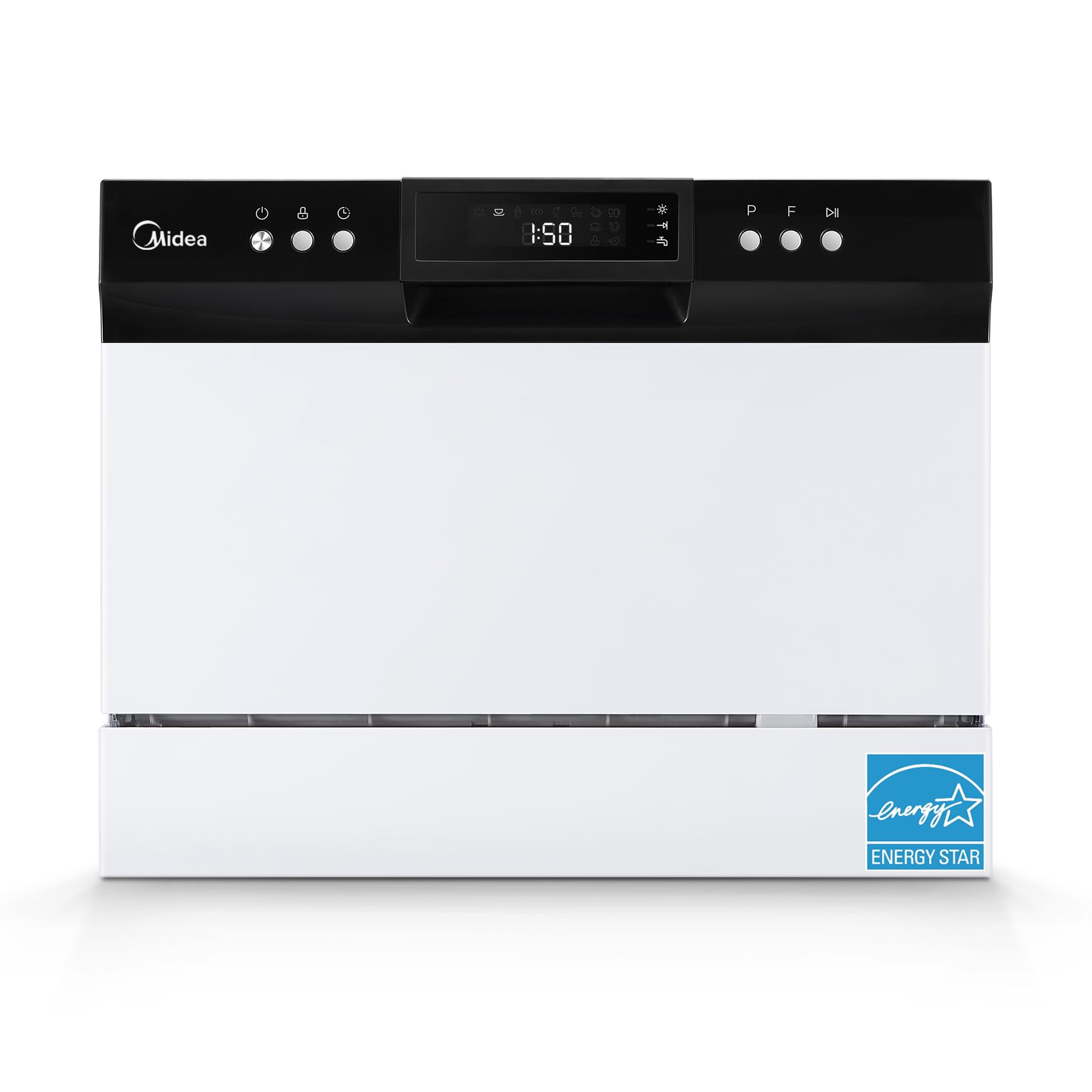 Midea MDC22P1AWW Energy Star Portable Dishwasher, 6 Place Settings & 8 Washing Programs, Speed, Baby-Care, ECO& Glass, Dish Washer for Dorm, RV& Apartment, White