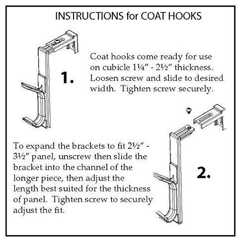 Modtek High Strength Cubicle Wall Hook (Modern Wall Hook 1 Pack)