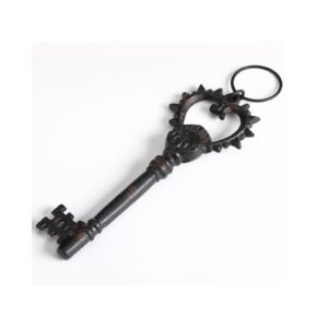 antique cast iron skeleton keys on ring, vintage decorative key for home wall decor