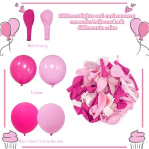 Haolongfa Pink Balloons,60pcs Pink White Balloons Magenta Confetti White Balloon for Girls Theme Birthday Baby Shower Bridal Shower Valentines Day Wedding Party Decorations…