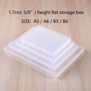 Paialco A5 Clear Plastic Storage Box, 6 x 8 Inch Flat Case Holder for Beads/Tools/Letters/Papers