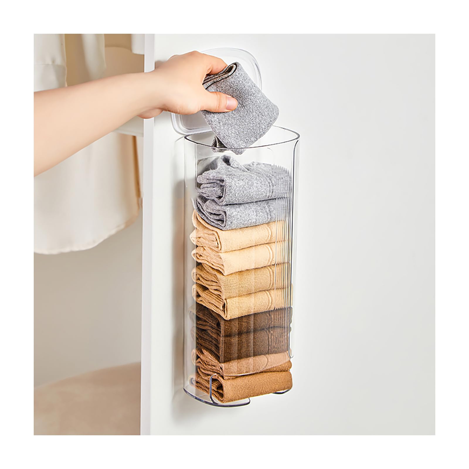 Grocery Plastic Bag Dispenser Holder, Sock Underwear Organizer Wall Mount Multifunctional Bag Saver Kitchen Small Storage Holder for Storing Socks Ties Plastic Bag