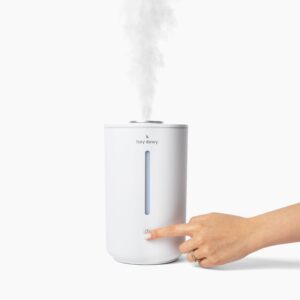 hey dewy wellness humidifier - for home, office, bathroom spa, or bedroom, with cool utrasonic mist hydration (pearl)