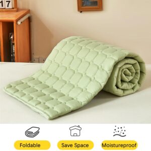 Akiky Mattress Topper Pad Mattress Pad for California King Bed Topper Protector-Breathable&Foldable Sage Green Grid Mattress Cover