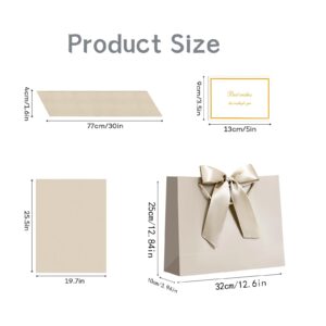 JMANNI Gift Bags, 1PCS Gift Bags Large with Ribbon and 1 Greeting Cards 2 Tissue Paper, Portable Paper Gift Bag with Handles, Birthday Gift Bags,Present Bags for Wedding Party Mothers Day