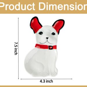 Dog Spoon Rest For Stove Top Spoon Holder For Kitchen Counter Puppy Cooking Spoon Rest White Ceramic Utensil Rest