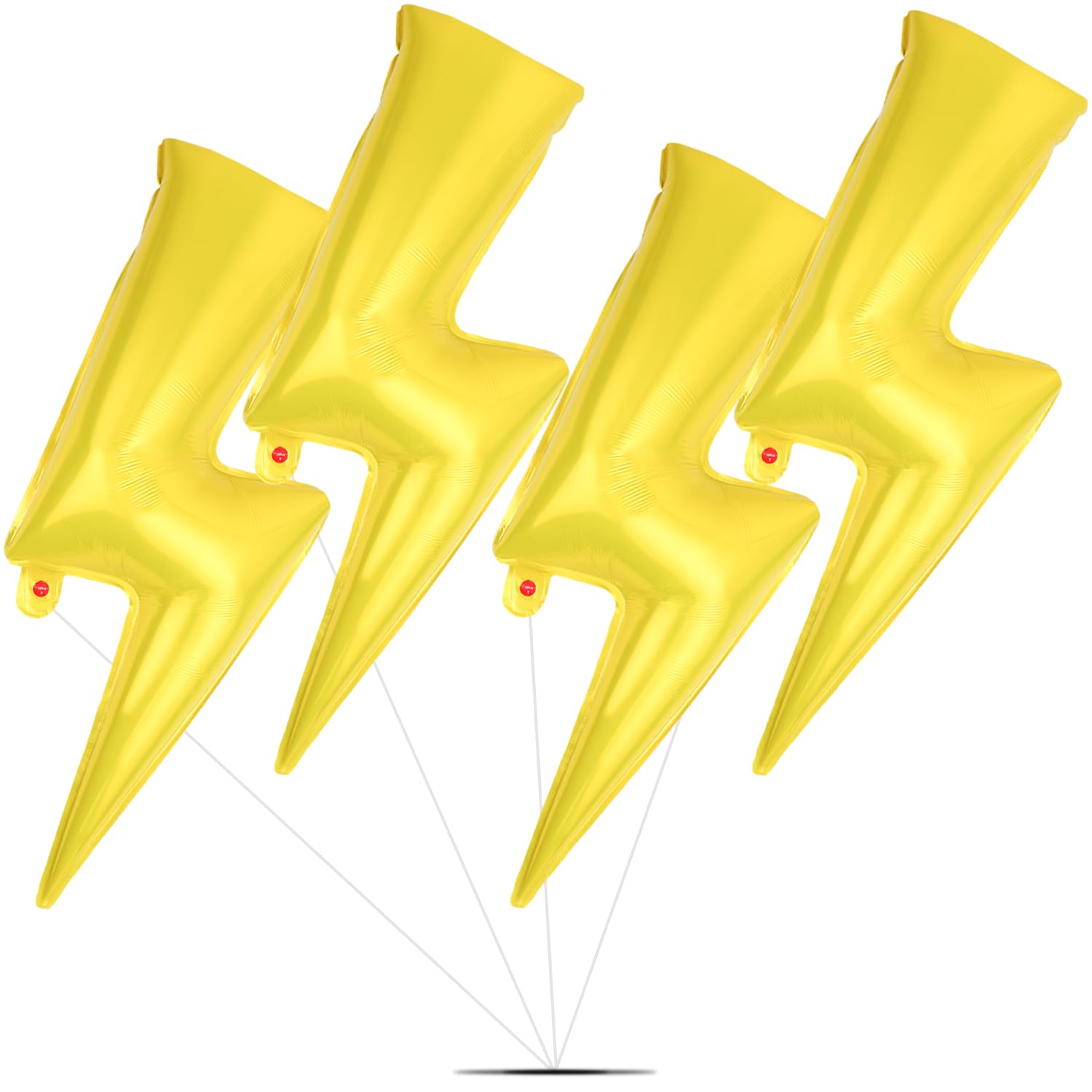 BENOSPACE 4 Pcs Lightning Balloons Bolt Foil Balloon Large Flash Mylar Balloons Yellow Lightning Balloons Party Supplies for Graduation Baby Shower Wedding Celebration Birthday Party Decorations