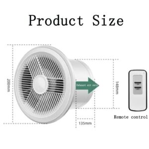 ICEMOB Bathroom Extractor Fan with Wireless Remote Control,Quiet Ventilation Vent Fans,Automatic Opening And Closing Check Valve,IPX2 Waterproof,Wall-Mounted Exhaust Fan for Kitchen,6 inches