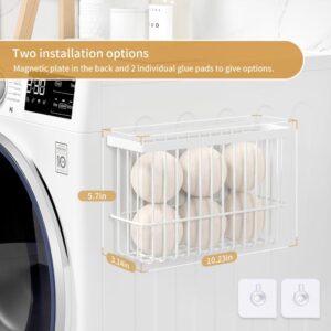 Moryimi Magnetic Dryer Ball Holder for Laundry Room Organization and Storage, Magnetic Lint Bin for Laundry Room, Iron Dryer Ball Container for Laundry Room Storage (No Balls)