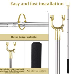 Clothes Hook Pole,Closet Hook Extends from 26 inches to 56 inches,Light Weight and Sturdy,Closet Hook Rod Made of Stainless Steel Adjustable,Foam Handles and U-head Design, High Reach Hanger Hooks