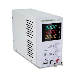 luckyrao dc power supply adjustable variable regulated power supply, high precision digital switching power supply, with usb charging interface， with encoder knob adjustment (30v5a)