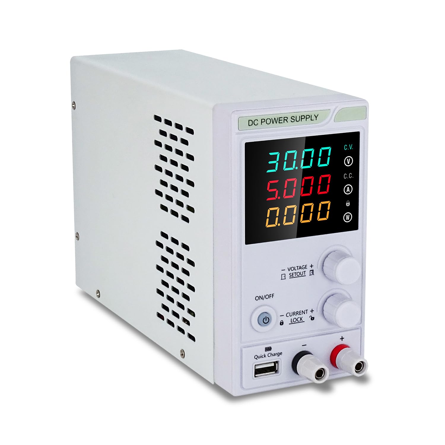 Luckyrao DC Power Supply Adjustable Variable Regulated Power Supply, High Precision Digital Switching Power Supply, with USB Charging Interface， with Encoder knob Adjustment (30V5A)