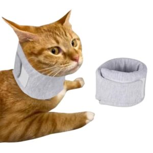 manon rosa cat neck brace elizabethan collar for pet after surgery recovery adjustable breathable neck cervical cone for small medium dogs puppies kittens with spinal ivdd issues (medium,grey)