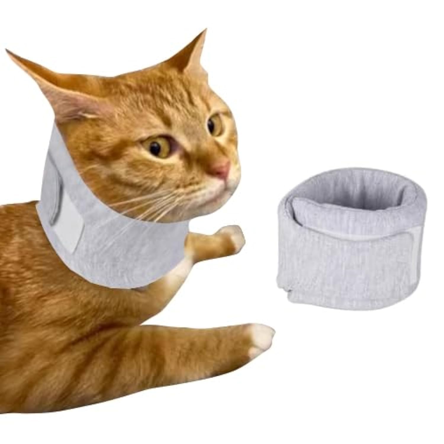 MANON ROSA Cat Neck Brace Elizabethan Collar for Pet After Surgery Recovery Adjustable Breathable Neck Cervical Cone for Small Medium Dogs Puppies Kittens with Spinal IVDD Issues (Medium,Grey)