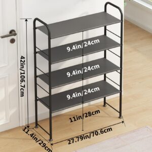 SUOERNUO Shoe Rack 4 Tier Storage Organizer for Closet Entryway Black