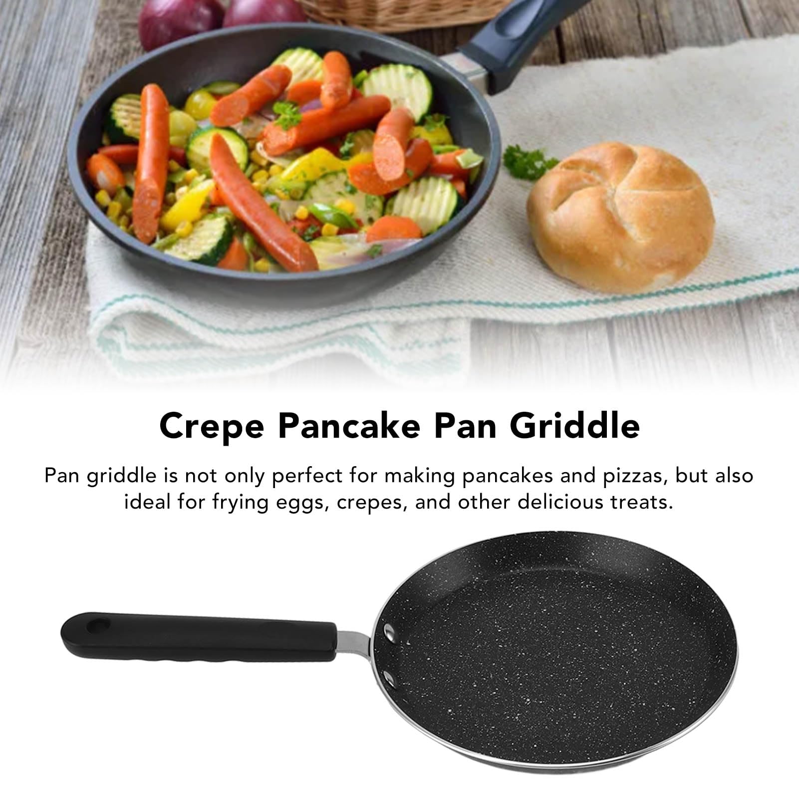 Crepe Pancake Pan Griddle Household Pan Maker Frying Pan Thousand Feuille Pan Pot Round Shape Crepe Pans (6in)