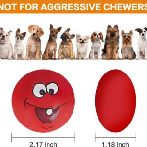 Coricorsu Squeaky Dog Toy Chewing Dog Toys Durable Teething Latex Rubber Soft Interactive Fetch Play Dog Balls with Funny Face for Puppy Small Medium Pet Dog (5PCS)