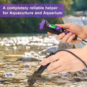 UIUZMAR Smart Dissolved Oxygen Meter Kit with Spare Components Electronic Portable DO Tester with Reinforced Polarographic Probe for Aquaculture Fish Tank Wastewater Treatment