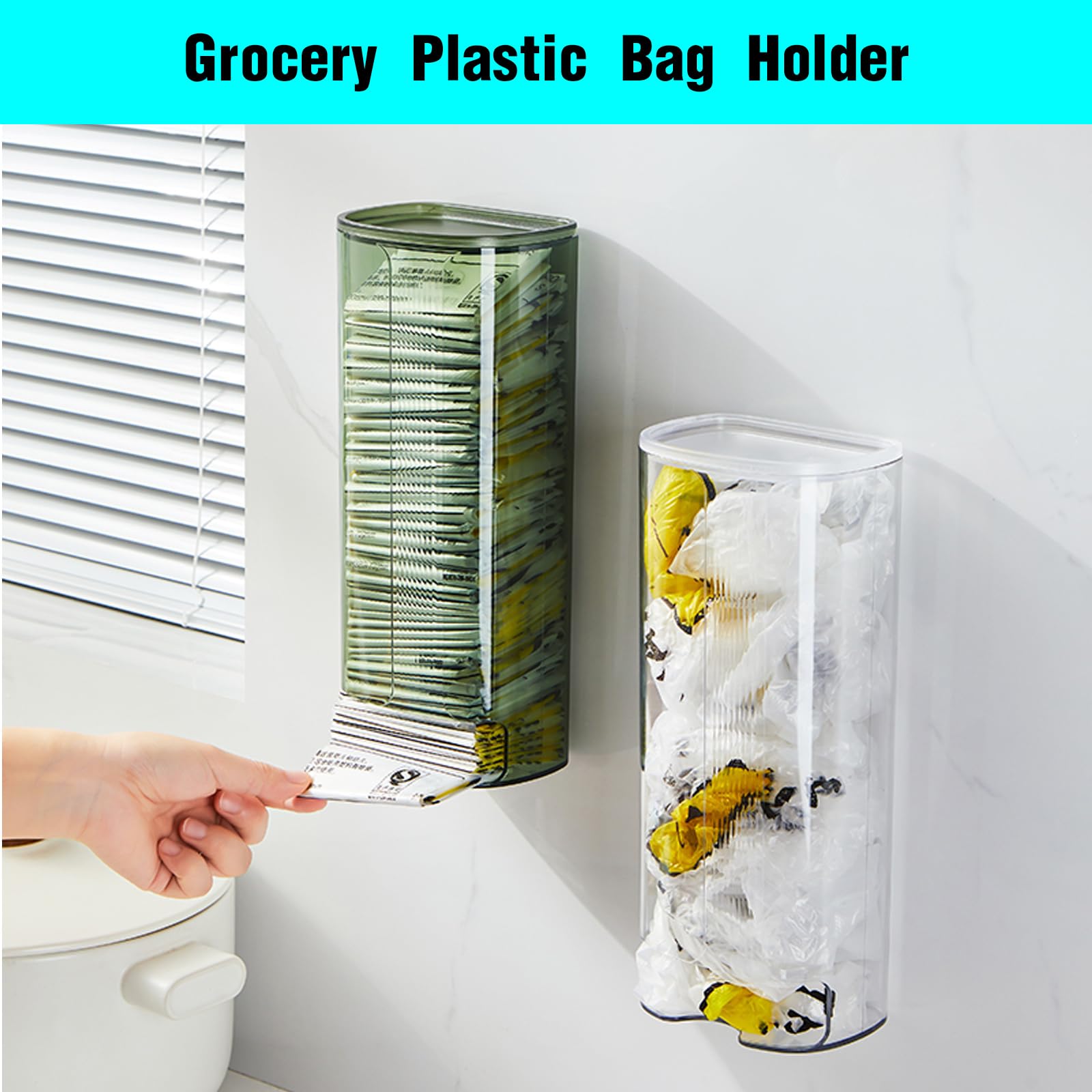 Grocery Plastic Bag Dispenser Holder, Sock Underwear Organizer Wall Mount Multifunctional Bag Saver Kitchen Small Storage Holder for Storing Socks Ties Plastic Bag