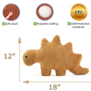 MAWT Dino Nugget Pillow - 18 Inc 2 Packs Funny Burnt Keychain Wallet - Chicken Nugget Pillow - Plush Toy Birthday Party - Valentines Day Gifts - Decorations Stuffed Animal Dinosaur