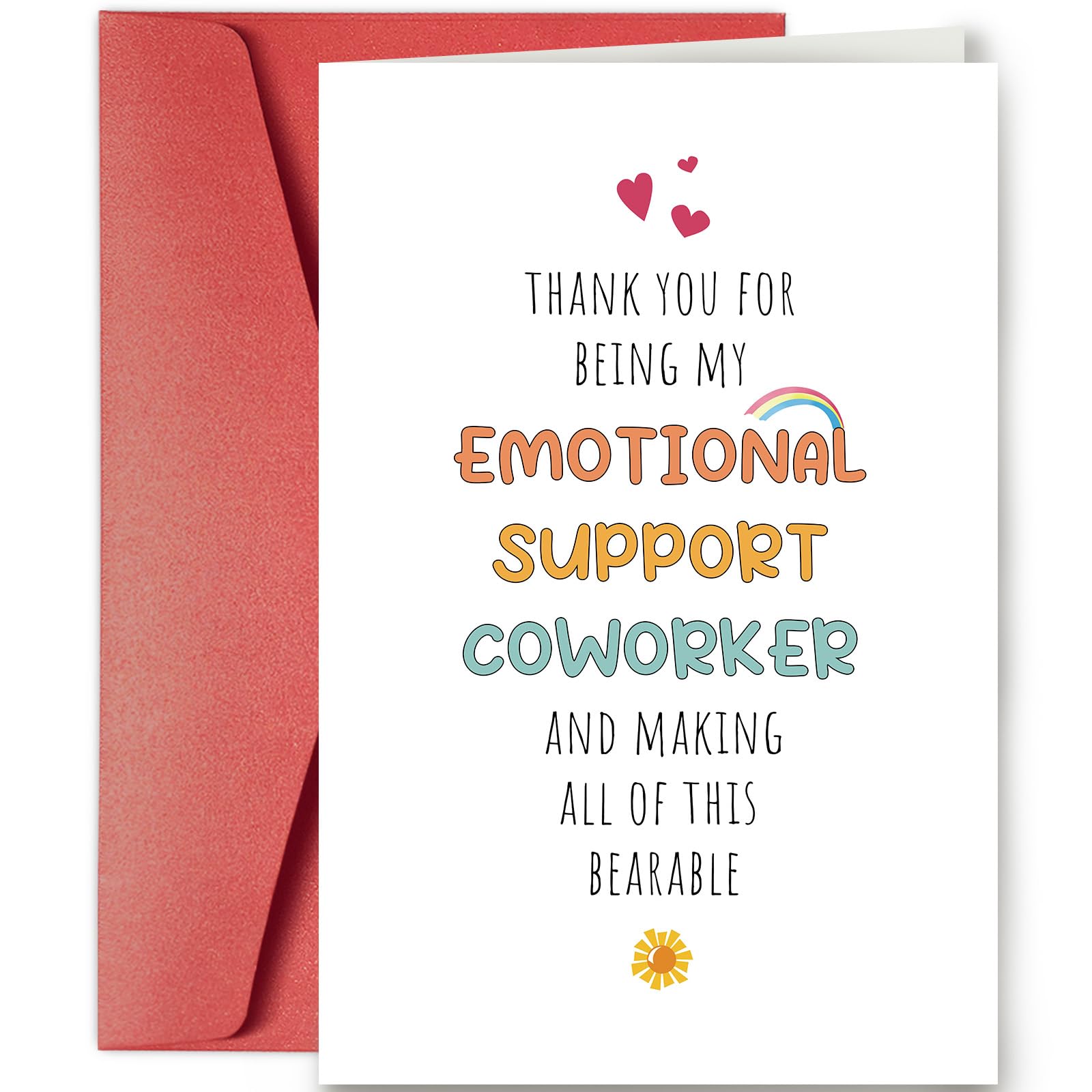 Coworker Birthday Card, Funny Coworker Thank You Card, Emotional Support Coworker Card, Birthday Card for Colleague