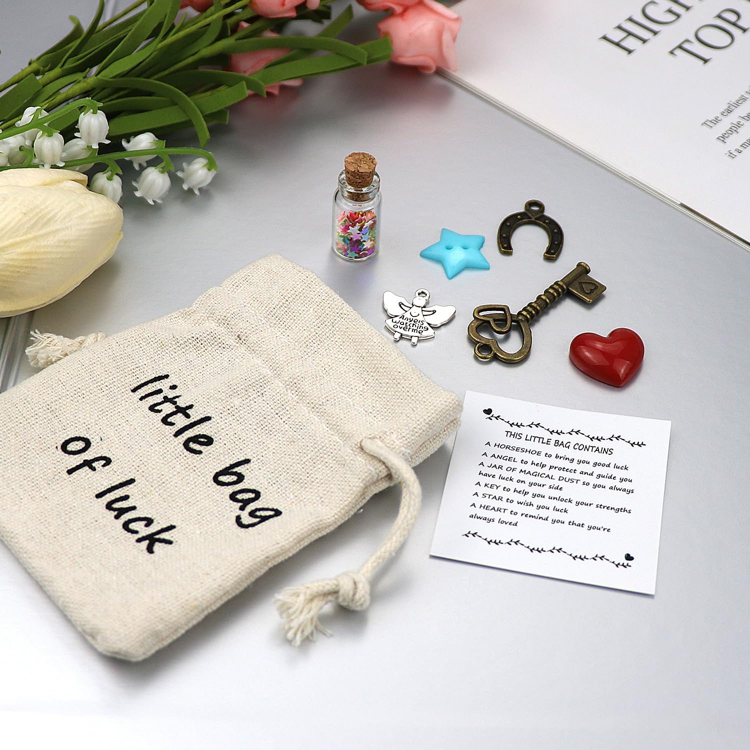 LUOKIFUR Good Luck Meaning Small Bag Accessory Gift Lucky Souvenir Friendship/Miss You Gift Good Luck in Examination positivity gift (good luck)