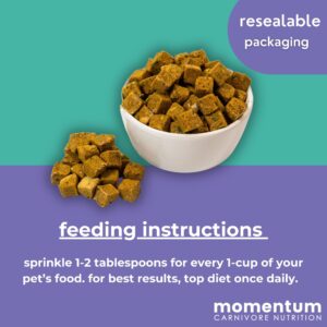 Momentum Carnivore Nutrition Freeze-Dried Anti-Inflammatory Pet Food Topper – Single-Ingredient Raw Supplement – Supports Joint Health & Reduces Inflammation for Dogs and Cats – 3 oz Pack