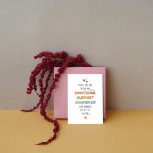 Coworker Birthday Card, Funny Coworker Thank You Card, Emotional Support Coworker Card, Birthday Card for Colleague