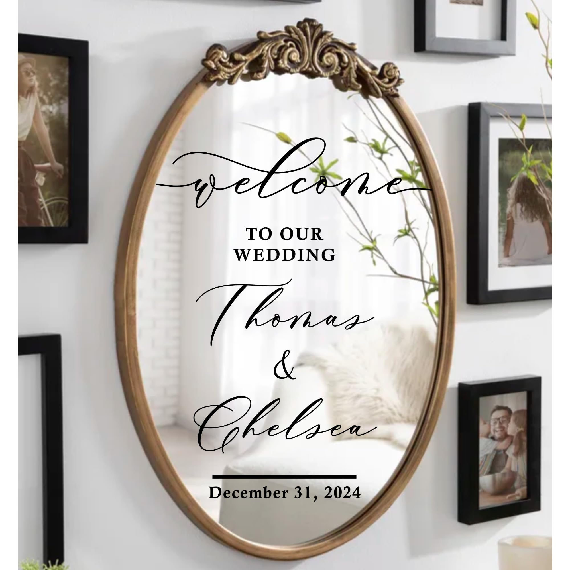 Welcome to Our Wedding Mirror Decal - Soon to Be Mr & Mrs Custom Mirror Lettering Decal Sticker - Just Married - Wedding Marriage Decoration