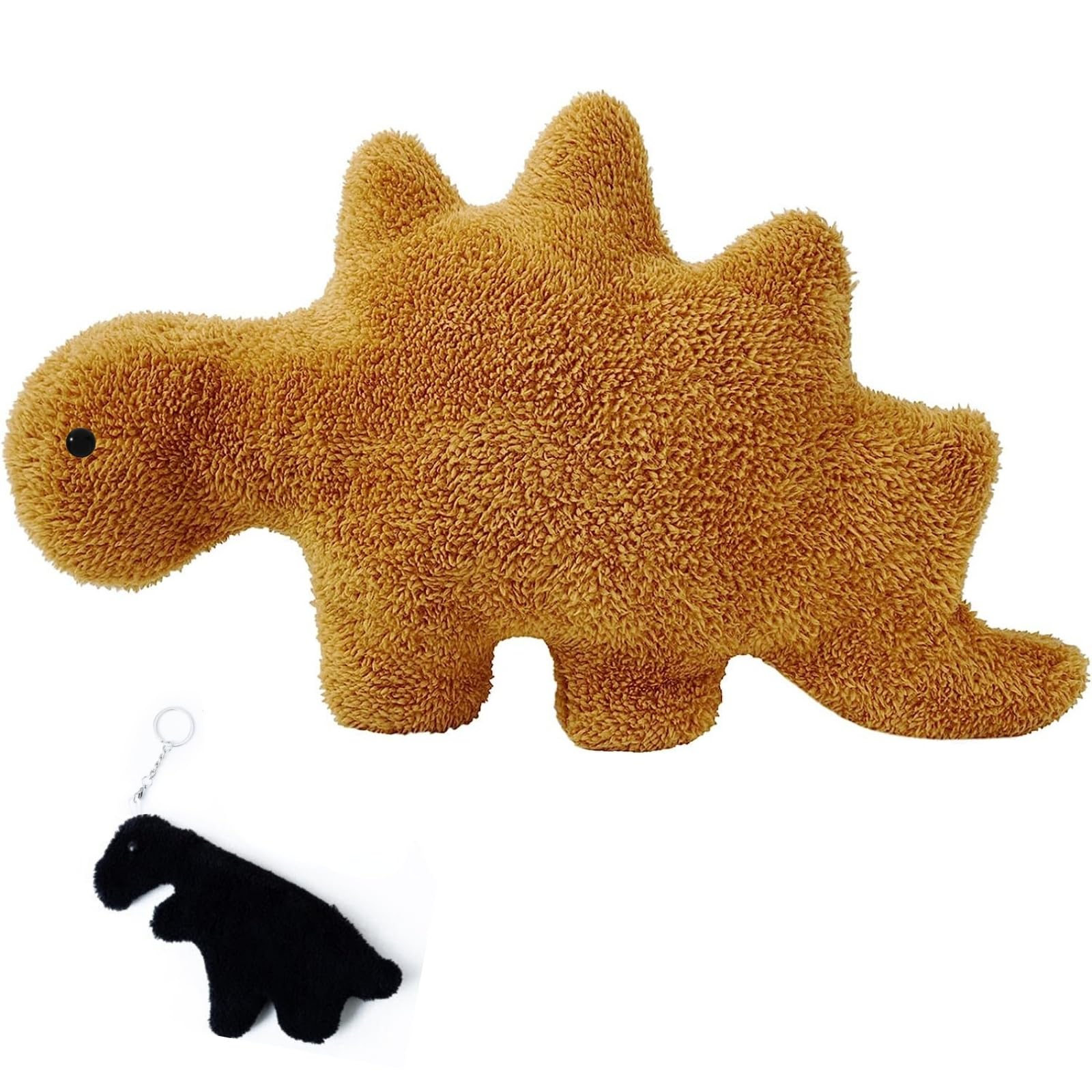 MAWT Dino Nugget Pillow - 18 Inc 2 Packs Funny Burnt Keychain Wallet - Chicken Nugget Pillow - Plush Toy Birthday Party - Valentines Day Gifts - Decorations Stuffed Animal Dinosaur