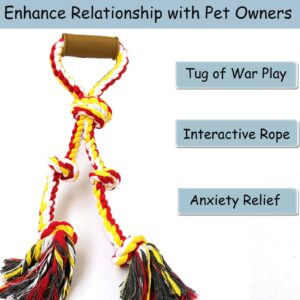 Fejapa 6 Knot Large Christmas Dog Rope Toys for Aggressive Chewer Heavy Duty Rope Durable Tough Chew Rope Tug of War Play Rope with Handle Chewing Tugging Rope Large Breed Pull Rope Big Dog Long