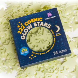 Happy Hippo 222 Glow in The Dark Stars for Ceiling with Bonus Moon