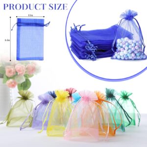 MISSJOJIAY 100Pcs Organza Bags Gift Bags, Senior Gift Bags, 4 x 6 Inch Drawstring Gift Bags, for Festival, Party, Bathroom Soaps, Pouches Gift Bags. (multicolor)