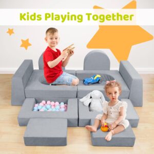 11pcs Kids Couch, Premium Toddler Couch for Child Teens, Play Couch for Bedroom Playroom Toy Living Room, Prefect Gift for Creative Girls and Boys