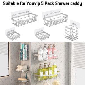 Youvip 5 Pack Shower Caddy Adhesive for Replacement,Adhesive Strips Suitable 5pack Shower Caddy