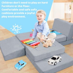 11pcs Kids Couch, Premium Toddler Couch for Child Teens, Play Couch for Bedroom Playroom Toy Living Room, Prefect Gift for Creative Girls and Boys