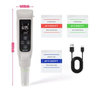 LACHOI pH Meter with ATC Digital PH Tester Pen with Backlight 0.01 High Accuracy Waterproof pH Tester Kit PH Pen Meter Temp/Water Tester for Hydroponics，Aquarium，Pool，Soil