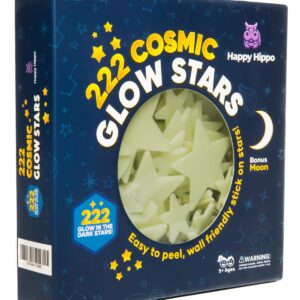 Happy Hippo 222 Glow in The Dark Stars for Ceiling with Bonus Moon