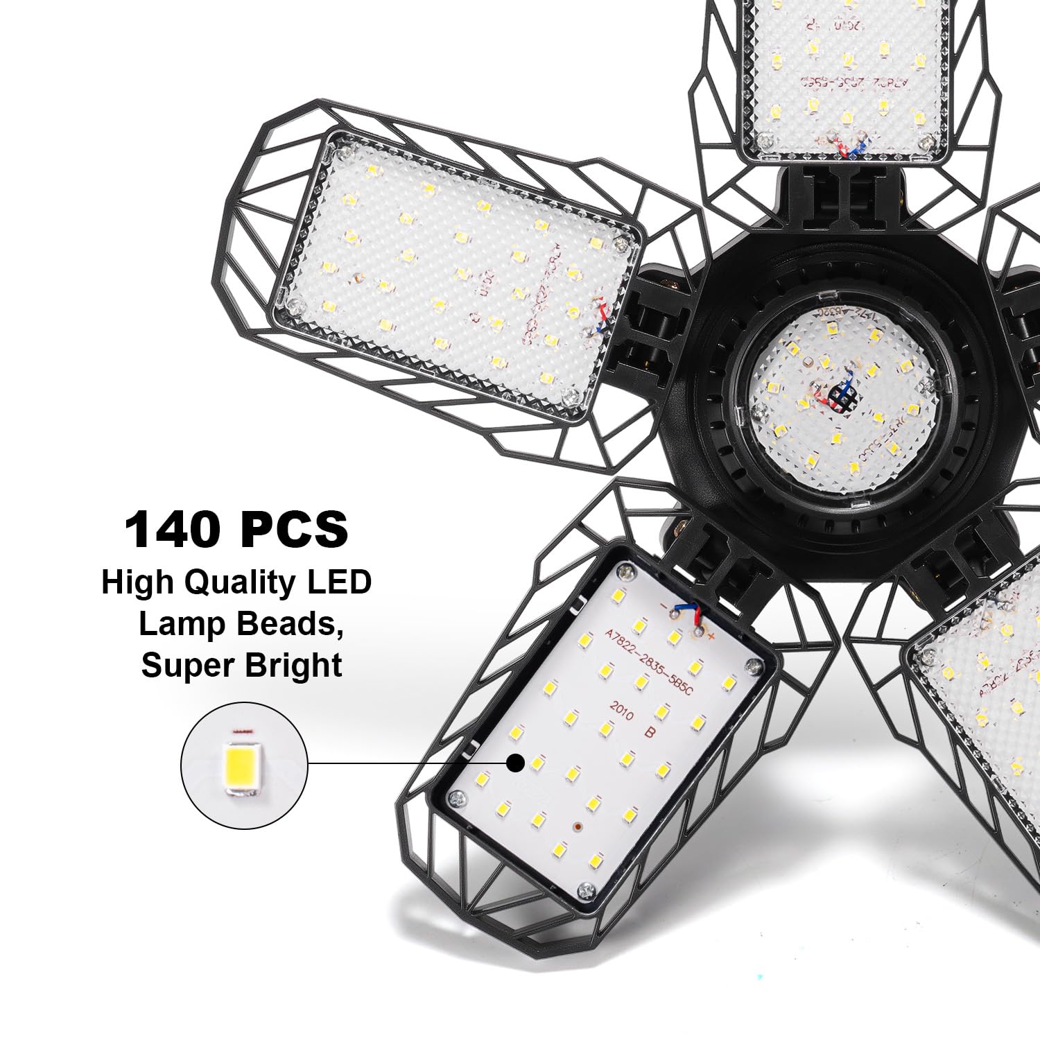 DooVii [Upgraded] 2-Pack LED Garage Light,400 Watt Equivalent 6500K,Cool Daylight White LED Area Light,E26/E27 Medium Base,for Outdoor Factory Warehouse Barn Backyard and More,Super Bright