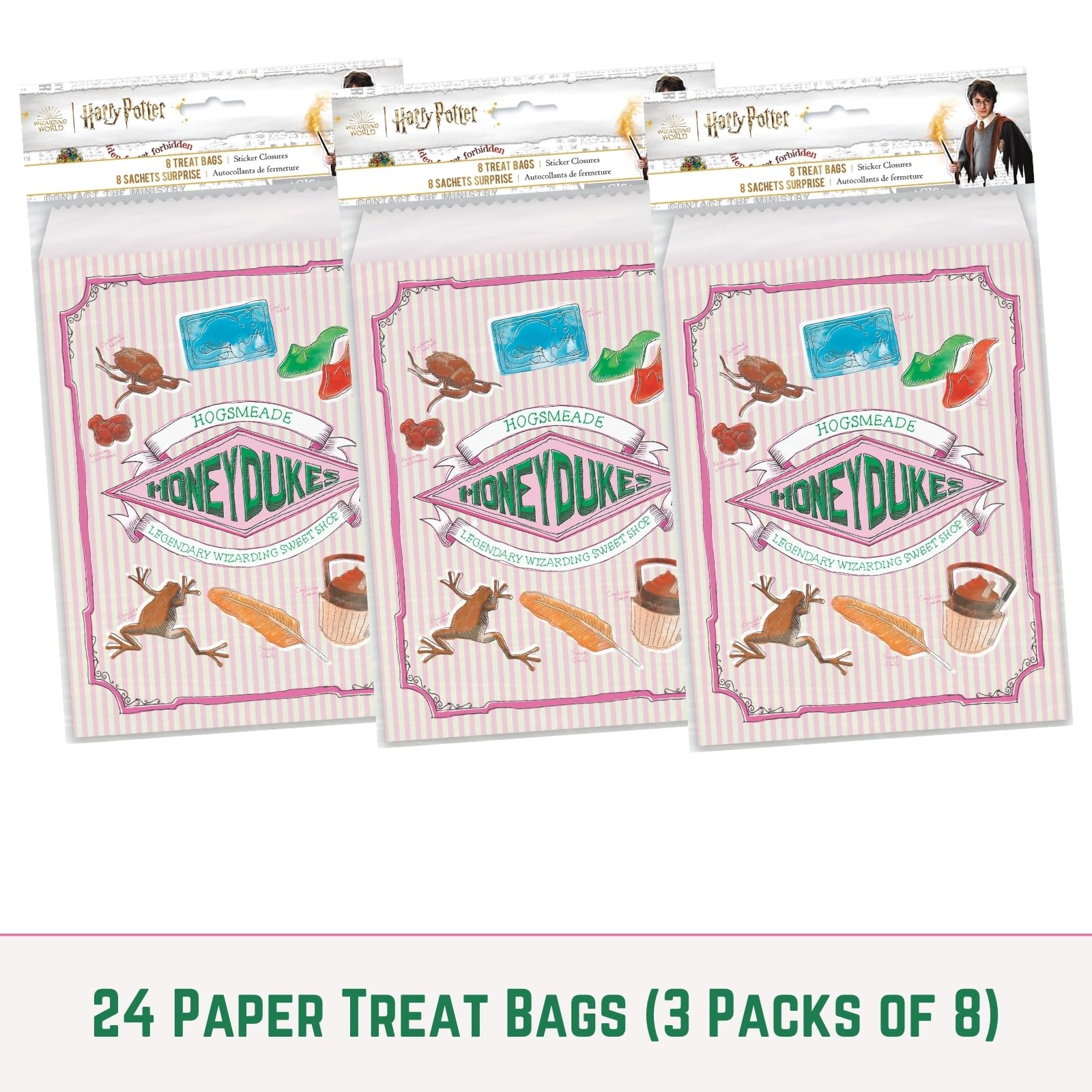 Unique Harry Potter Treat Bags Pack - 24 Harry Potter Favor Bags, Checklist - Birthday Goodie Bags, Harry Potter Birthday Decorations & Supplies