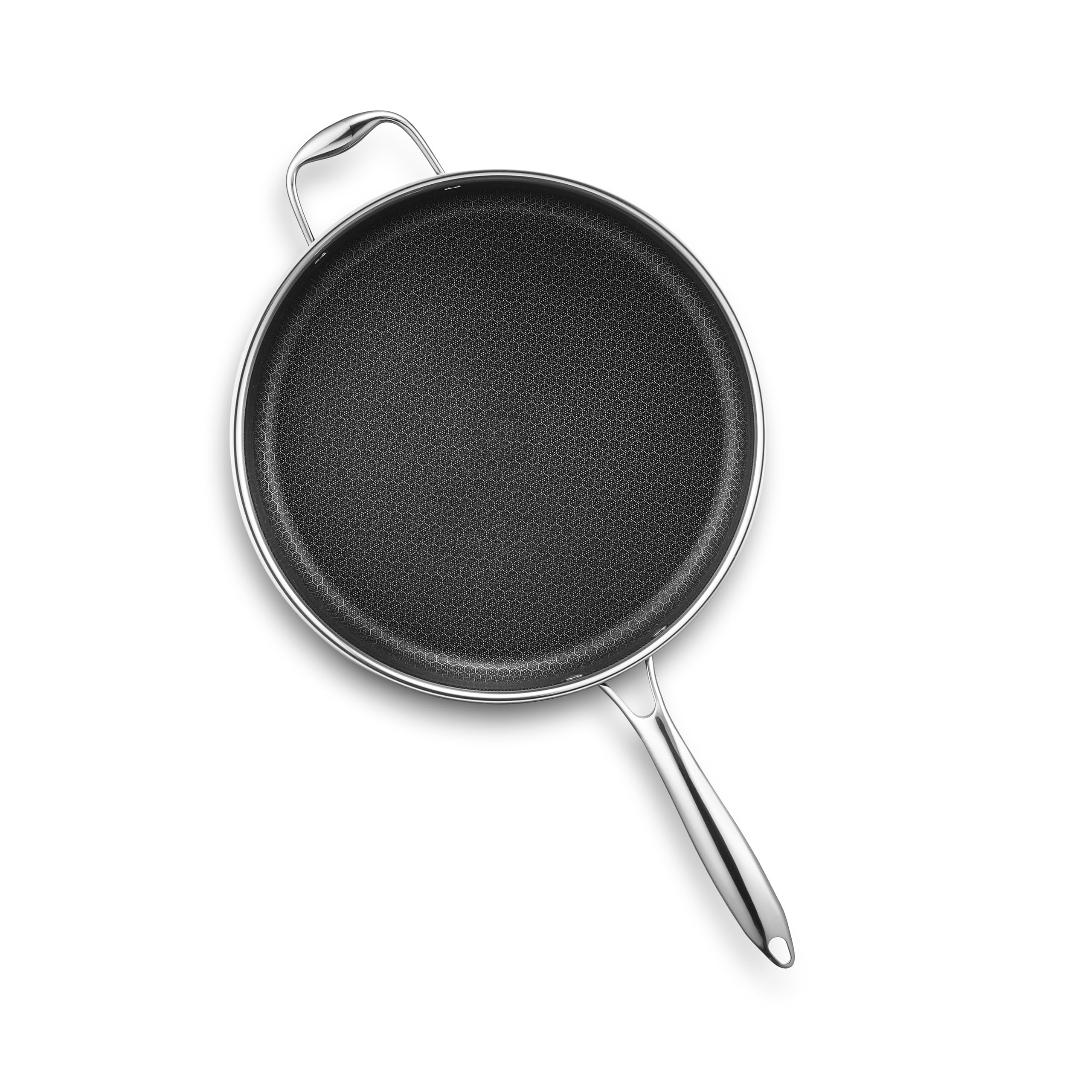 HexClad Hybrid Nonstick 5.5 Qt Deep Sauté Pan and Lid, Dishwasher and Oven-Safe, Compatible with All Cooktops