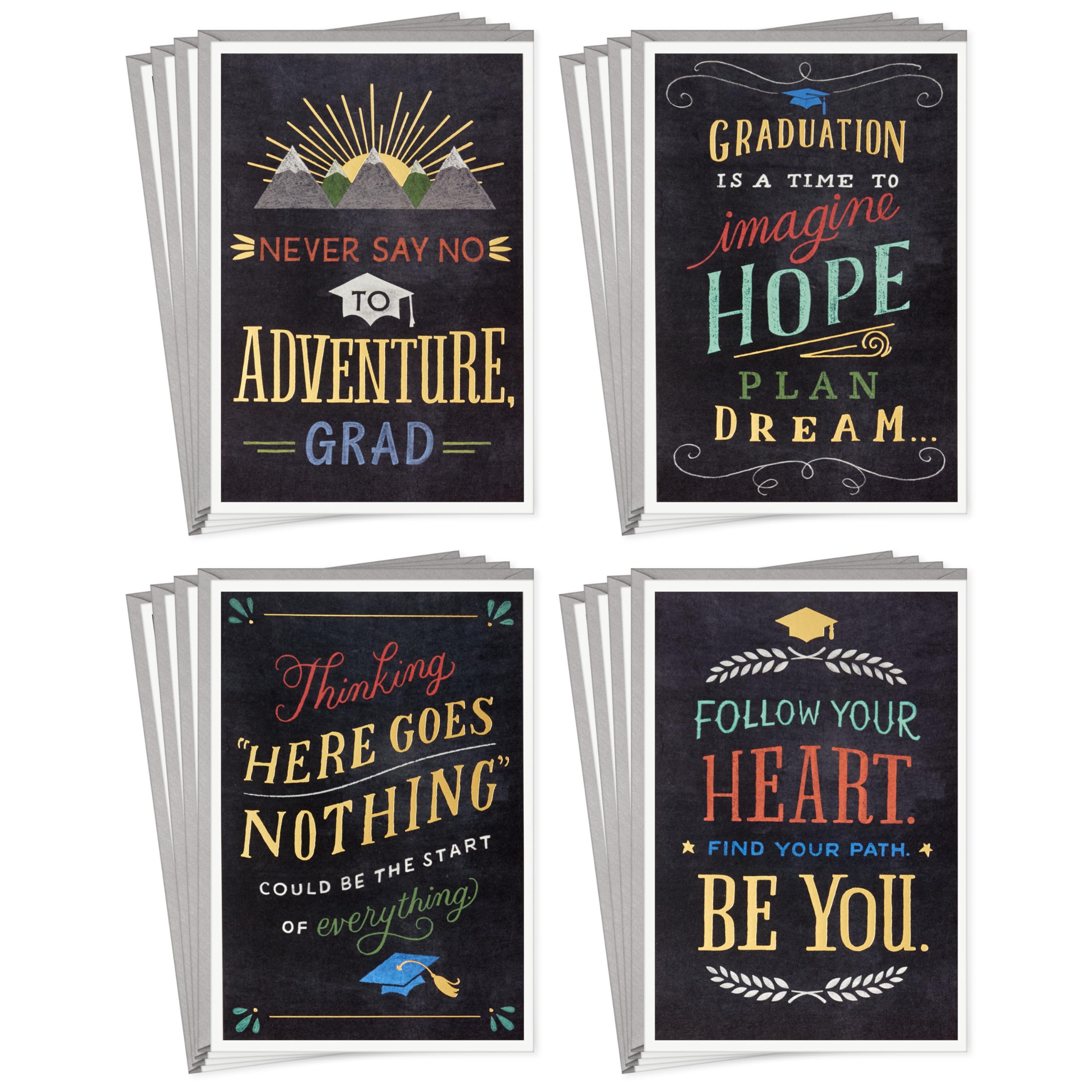 Hallmark Graduation Card Assortment (16 Cards with Envelopes) Inspirational Quotes