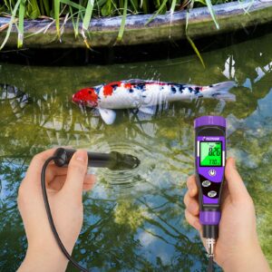 UIUZMAR Smart Dissolved Oxygen Meter Kit with Spare Components Electronic Portable DO Tester with Reinforced Polarographic Probe for Aquaculture Fish Tank Wastewater Treatment